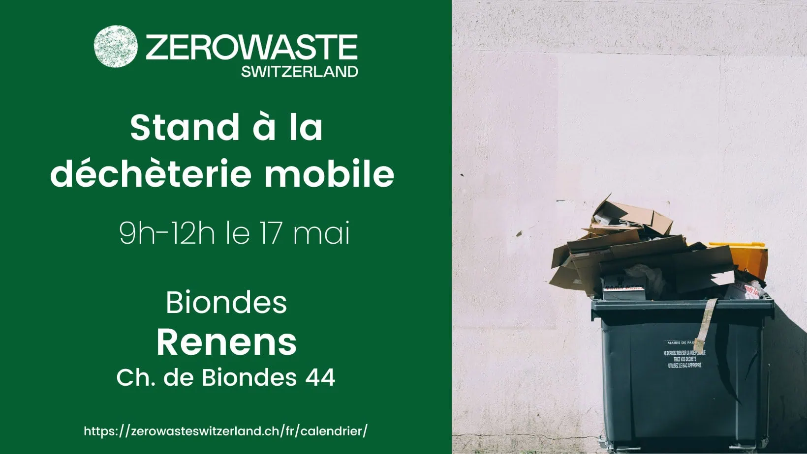 Renens – Stand à la déchèterie mobile Biondes