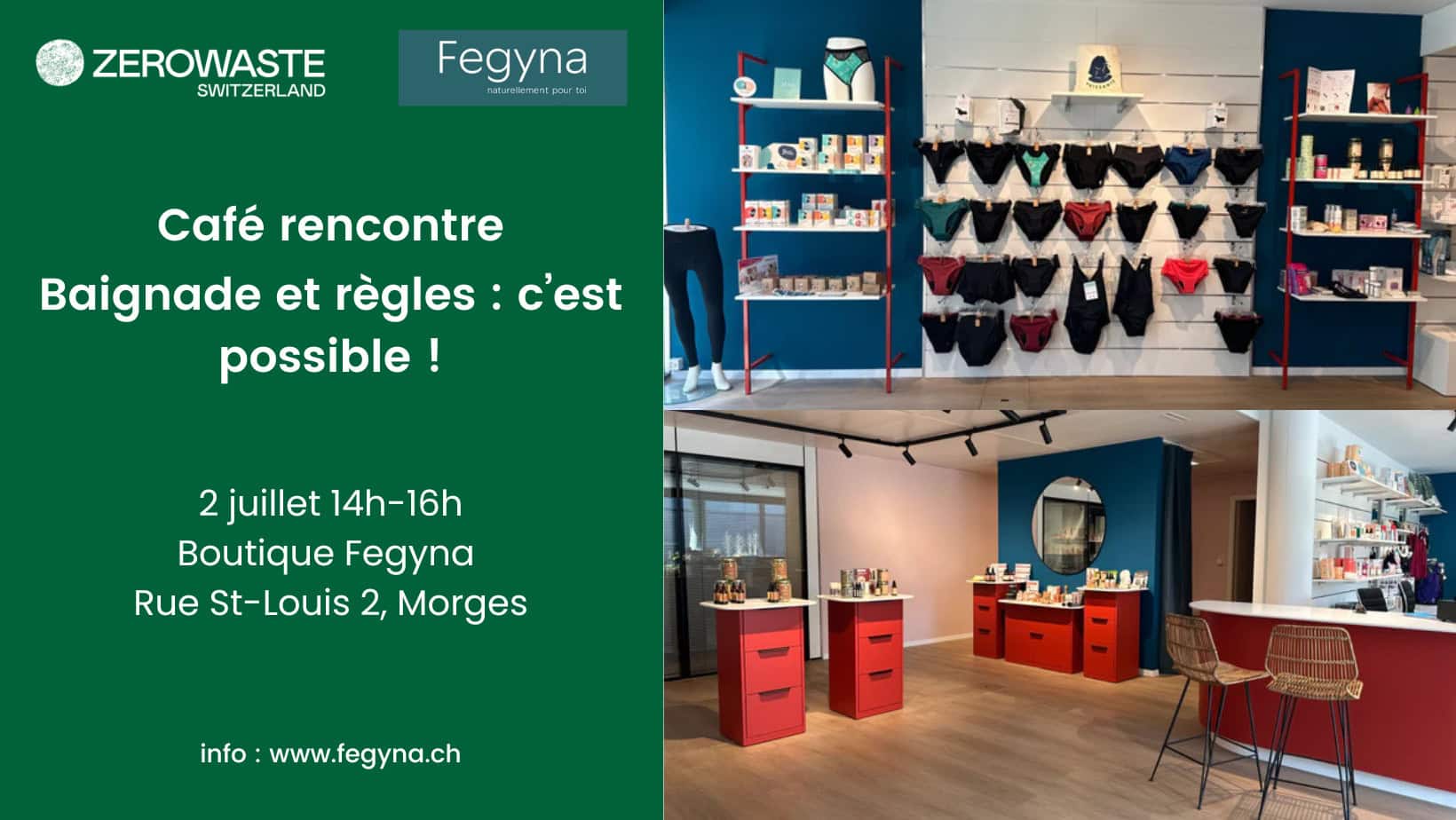 Morges – Café rencontre : Baignade et règles : c’est possible !